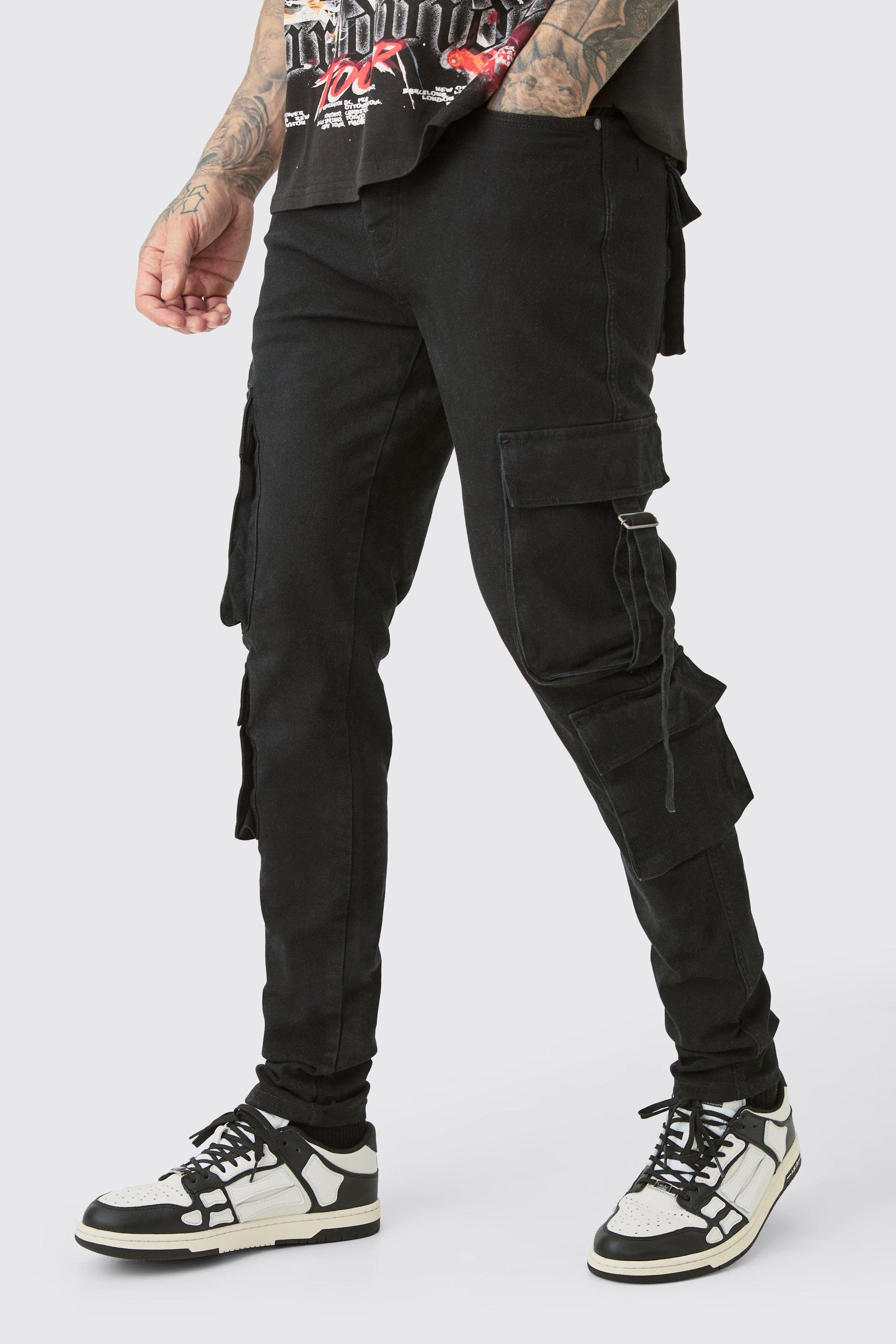 ◆BADBLOOD◆ Bonnie Denim Cargo Slim Jeans Black w-dnm23-016 ◇BADBLOOD◇ Bonnie Denim Cargo Slim Jeans Black (BADBLOOD